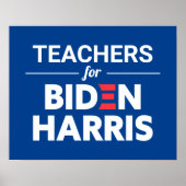 Leraren voor Biden Harris Custom Text Blue Poster (Voorkant)