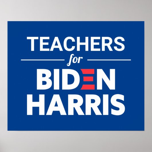 Leraren voor Biden Harris Custom Text Blue Poster (Voorkant)