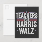 Leraren voor Harris Walz 2024 Verkiezing Kamala Ti Aankondigingskaart (Voorkant / Achterkant)