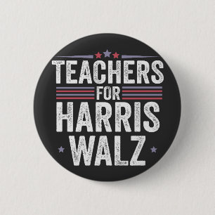 Leraren voor Harris Walz 2024 Verkiezing Kamala Ti Ronde Button 5,7 Cm