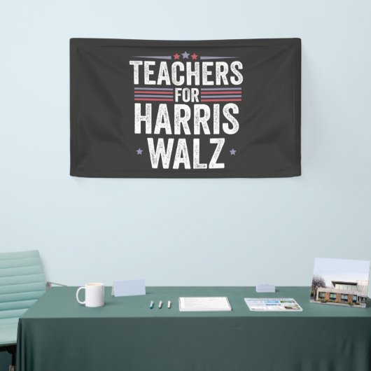 Leraren voor Harris Walz 2024 Verkiezing Kamala Ti Spandoek (Beurs)