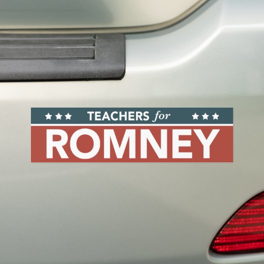 Leraren voor Mitt Romney Ryan 2012 Bumpersticker (Op auto)