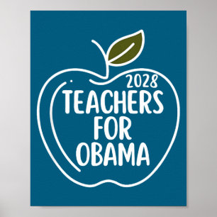 Leraren Voor Obama 2028 Politieke Opvoeders T-shir Poster