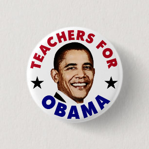 Leraren Voor Obama Knop Ronde Button 3,2 Cm