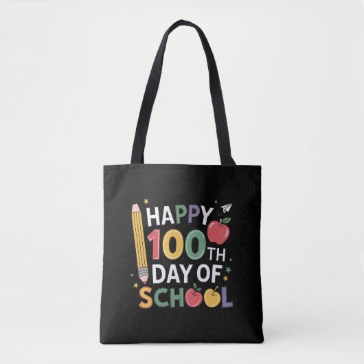 Leraren Vrolijke 100 Dagen 100e Dag van School Tote Bag (Voorkant)