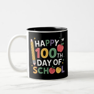 Leraren Vrolijke 100 Dagen 100e Dag van School Tweekleurige Koffiemok