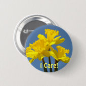 Leraren waar ik om geef, knop Geel Daffodil Flower Ronde Button 5,7 Cm (Voorkant /achterkant)
