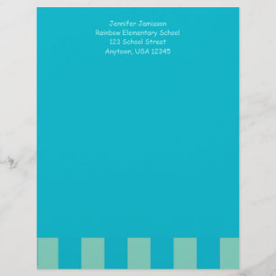 Leraren Waardering Aqua Blauw & Groen, Naam,  Gepersonaliseerd Briefhoofd