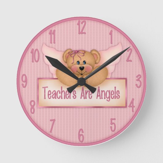Leraren zijn Angels Wall Clock. Ronde Klok (Voorkant)