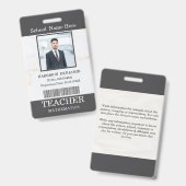 Lerarena ID-kaart Naam School Sjabloon Foto Badge  (Voor- en achterkant)
