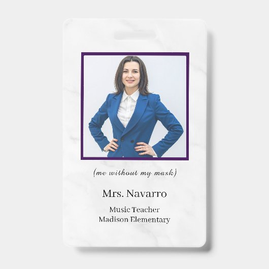 Lerarena ID-kaart Naam School Sjabloon Foto Badge  (Voorzijde)