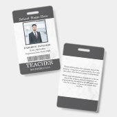 Lerarena ID-kaart Naam School Sjabloon Foto Badge  (Voor- en achterkant)