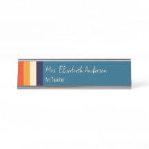 Lerarenaam Functietitel Blauw Oranje Bisque Strepe