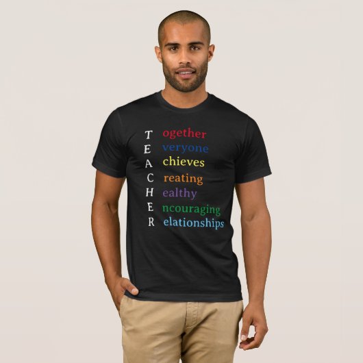 Lerarenaflatingswoordspelfun T-shirt (Voorkant volledig)