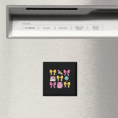 Lerarenapp Geschenk Roze Strik Lint Potlood Vrouwe Magneet (Insitu (Vaatwasser))