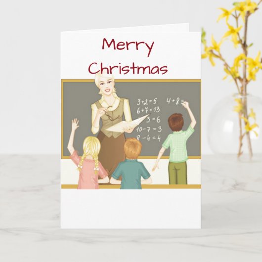 **LERAREND** PRETTIG KERSTFEEST KAART (Gele Bloem)