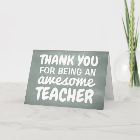 Lerarendag bedankt groene schoolbord kaart (Voorkant)