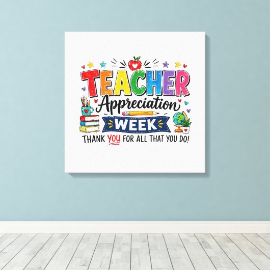 Lerarendag – Dank u wel Canvas Afdruk (Insitu (Houten vloer))