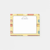 Lerarendag Gele Liniaal Patroon Post-it® Notes (Voorkant)