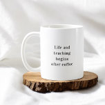 Lerarenleven begint na koffie koffiemok<br><div class="desc">**Introductie van onze Mok "Leven en onderwijzen begint na koffie": Geef de Opvoeder in U energie** Geef uw lesreis met een vleugje inspiratie! Onze "Life and Teaching Begins After Coffee" Mok is ontworpen om uw dag met enthousiasme en passie te beginnen. Met het motiverende citaat "Het leven en het onderwijs...</div>