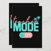 Lerarenmodus Uit Gelukkige Afgelopen Dag Van Schoo Kaart (Voorkant / Achterkant)