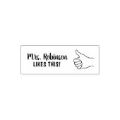 Lerarennaam houdt van dit duimpje omhoog cijfers  zelfinktende stempel (Design)