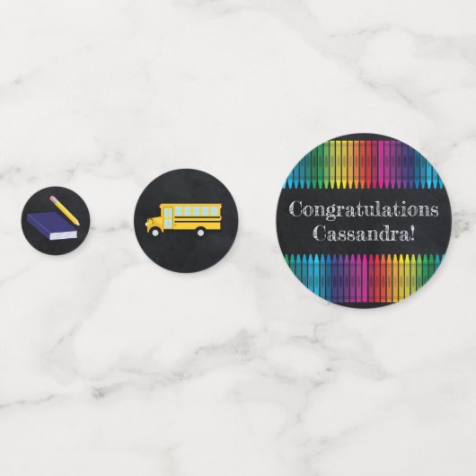 Lerarenopleiding Chalkboard Afstuderen Confetti (Voorkanten)