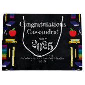 Lerarenopleiding Chalkboard Afstuderen Groot Cadeauzakje (Voorkant)