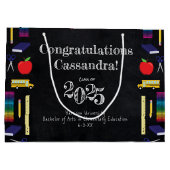 Lerarenopleiding Chalkboard Afstuderen Groot Cadeauzakje (Achterkant)