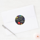 Lerarenopleiding Chalkboard Afstuderen Ronde Sticker (Envelop)