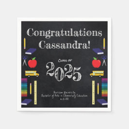 Lerarenopleiding Chalkboard Afstuderen Servet