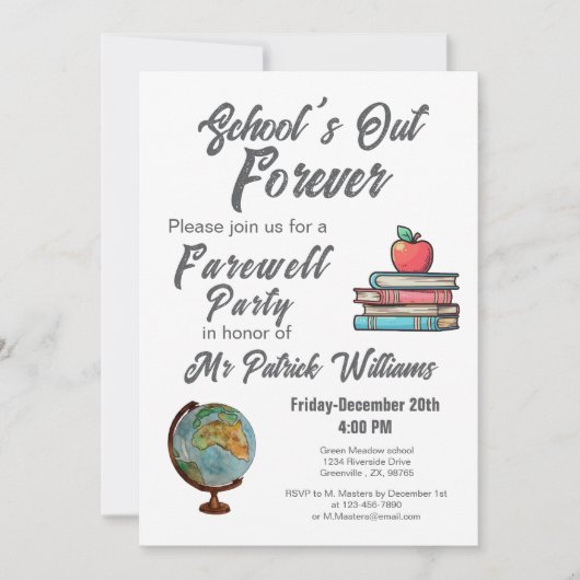 Lerarenpensioen Kleurrijke Nostalgische Klassieker Kaart (Voorkant)