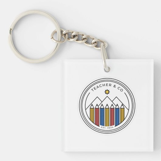 Lerarens shirtontwerp - Terug naar school Sleutelhanger (voorkant)