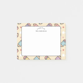 Lerarenschetspatroon met potloden post-it® notes