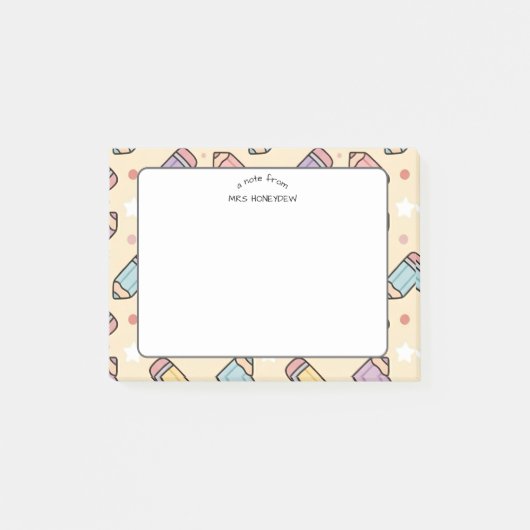 Lerarenschetspatroon met potloden post-it® notes (Voorkant)