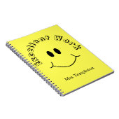 Lerarenschool Lachend Gezicht Geel Notitieboek (Rechterzijde)