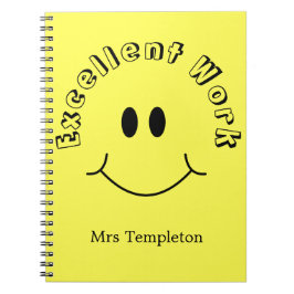 Lerarenschool Lachend Gezicht Geel Notitieboek