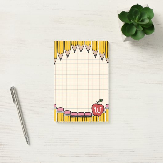 Lerarenset Initialen Handgetekende School Doodles Post-it® Notes (Kantoor)