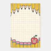 Lerarenset Initialen Handgetekende School Doodles Post-it® Notes (Voorkant)