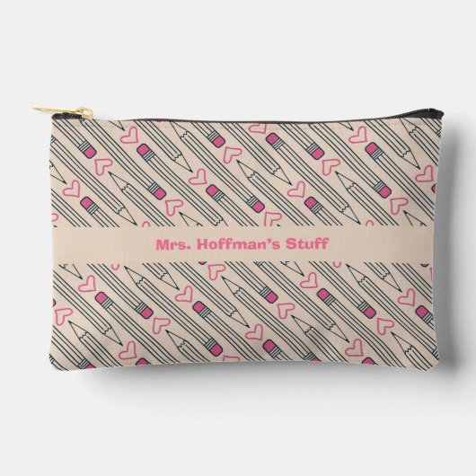 Lerarenspullen - potloden en harten potlood hoesje etui (Voorkant)