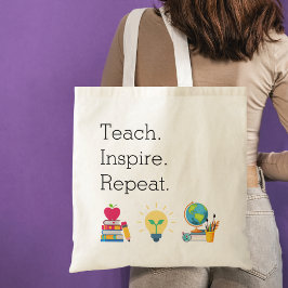 Lerarente waardering Leer Inspireren Herhaal Aange Tote Bag