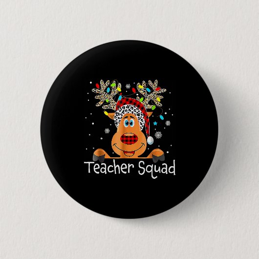 Lerarenteam Rendier Leraar Kerstmis Xmas  Ronde Button 5,7 Cm (Voorkant)