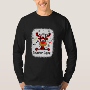 Lerarenteam Schattig Rood Geruit Rendier Sneeuw Ke T-shirt