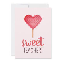 Lerarenwaardering met roze hart snoep