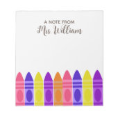 Lerarenwaardering Rainbow Crayon Notitieblok (Voorkant)