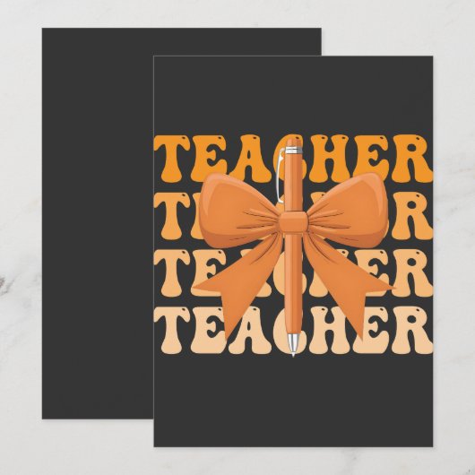 Lerarenwaardering terug naar school Boog Coquette  Kaart (Voorkant / Achterkant)