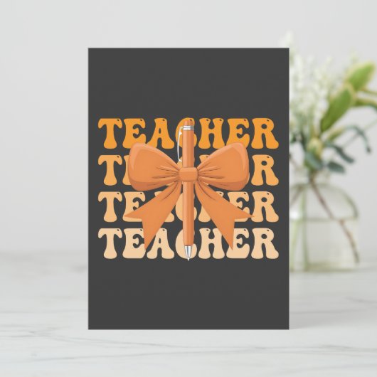 Lerarenwaardering terug naar school Boog Coquette Kaart (Staand voorkant)