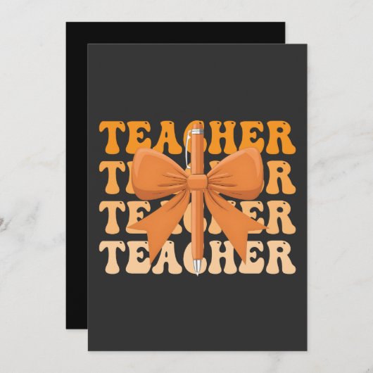 Lerarenwaardering terug naar school Boog Coquette Kaart (Voorkant / Achterkant)