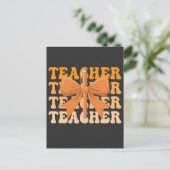 Lerarenwaardering terug naar school Boog Coquette Uitnodiging Briefkaart (Staand voorkant)