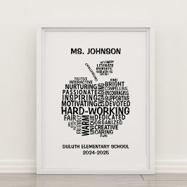 Lerarerkennelijktypografie Appel Woordwolk Poster